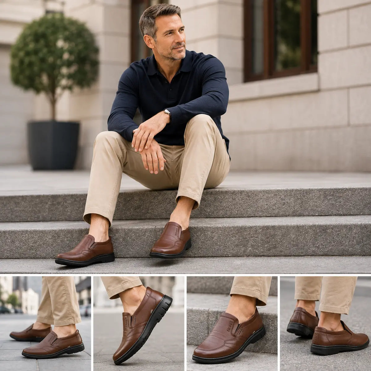 【Időkorlátos akció!】🔥【39-44】👞 Valódi bőr férfi üzleti cipő, puha és kényelmes talppal, különféle alkalmakra alkalmas.