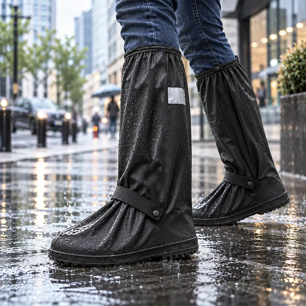 ☔ 【Időszakos 50%-os kedvezmény!】Maximális védelem az eső ellen! Magas szárú, vízálló cipővédő huzatok (40 cm magas)! Vastag, csúszásmentes talp · Strapabíró PVC · Fekete és átlátszó színben kapható!