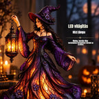 【Korlátozott ideig 50% kedvezmény!】🧙‍♀️ Gótikus halloweeni boszorkányfigura LED lámpással 🧙‍♀️