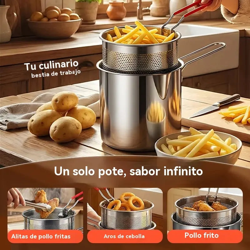 🔥【Időszakos 50% kedvezmény】 Többfunkciós, 304-es rozsdamentes acélból készült fritőz