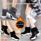 【35-43】🔥 Női téli bélelt rövid szárú hótaposó csizma – meleg, magasító, csúszásmentes
