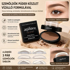 【CSAK MOST! 50% KEDVEZMÉNY!】💆‍♀️Szemöldökpúder és bélyegző készlet💖három pár szemöldök alakú bélyegzőt tartalmaz.