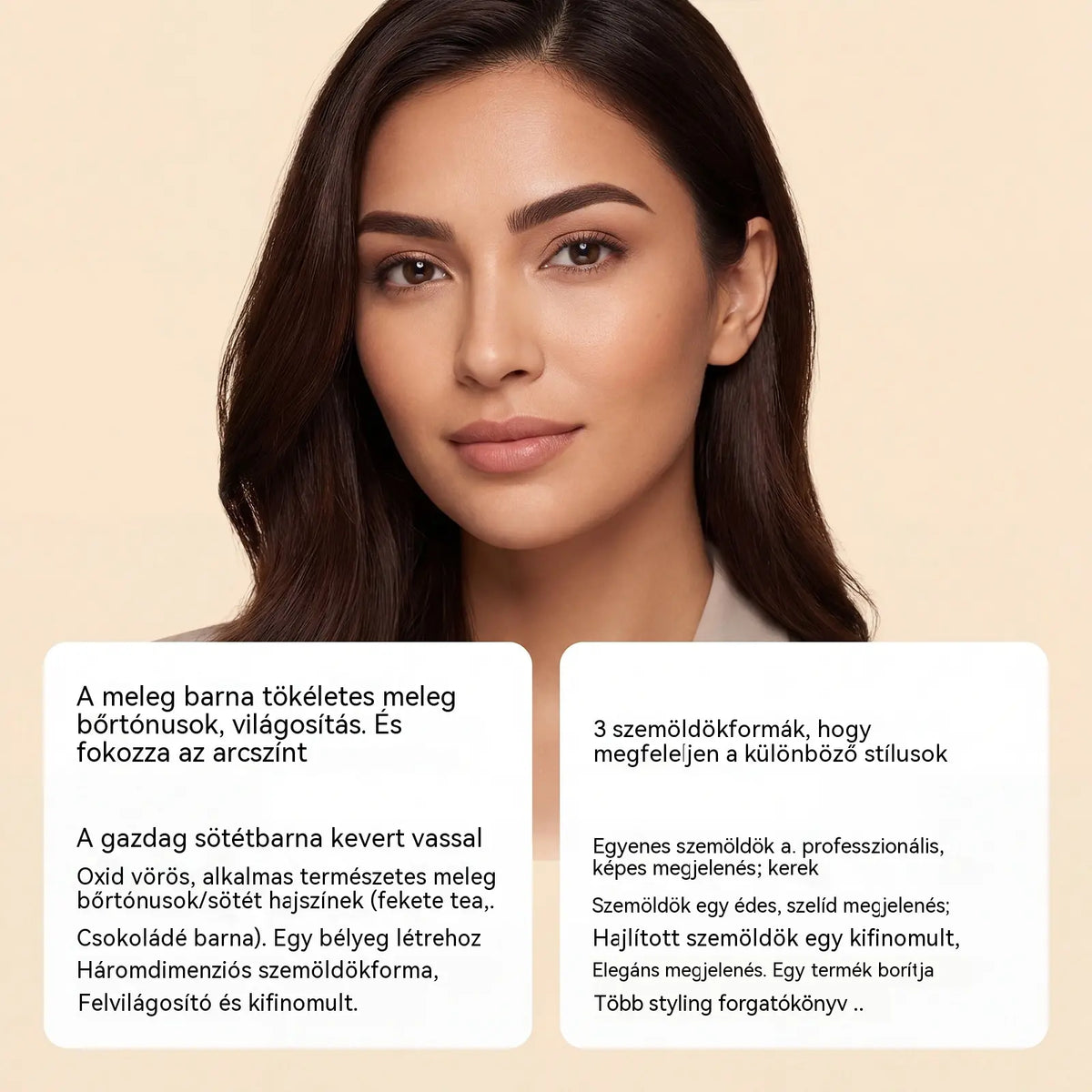 【CSAK MOST! 50% KEDVEZMÉNY!】💆‍♀️Szemöldökpúder és bélyegző készlet💖három pár szemöldök alakú bélyegzőt tartalmaz.