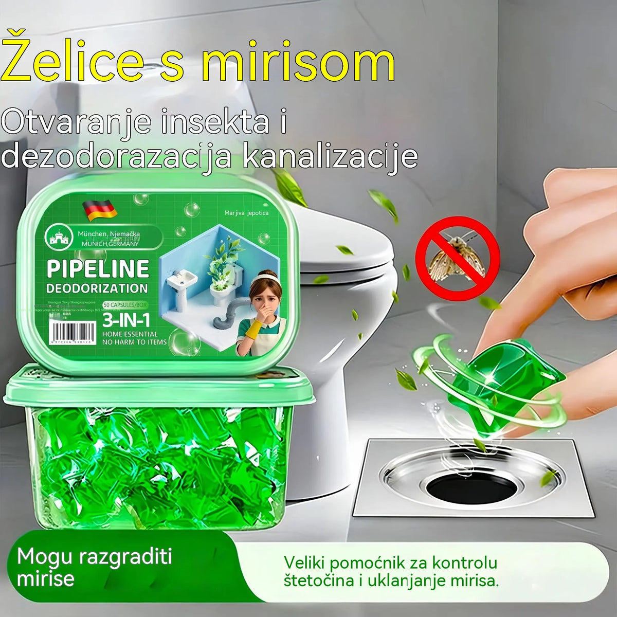 【Vásárolj 1-et, és 2-t kapsz ajándékba!!】Bioenzimes kapszulák a kellemetlen szagok megszüntetésére a lefolyóból