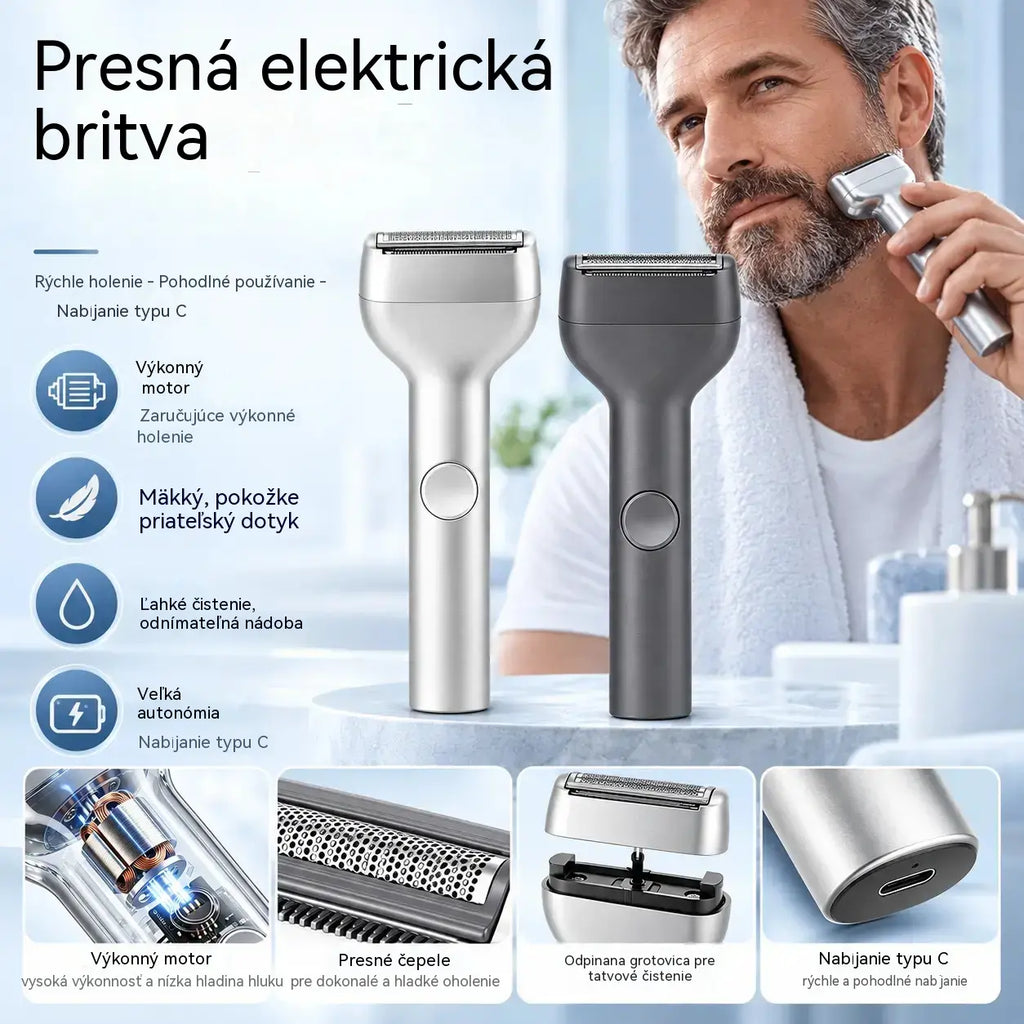 Újdonság – féláras ajánlat 💥⚡ Mondjon búcsút a borotválkozás utáni irritációnak! 🧔 Nagy teljesítményű, újratölthető elektromos borotva férfiaknak.