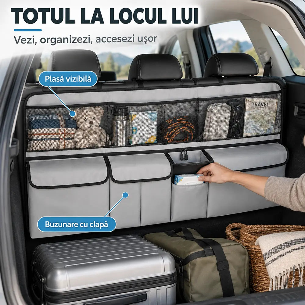🚗【Időszakos 50%-os kedvezmény!】 Függő autós csomagtartó-rendező – Szabadítsd fel a csomagtartó padlóját, és tarts mindent rendben! ✨📦