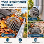 🍂 10 elemes készlet: Háló, amely megvédi az ereszcsatornákat és lefolyócsöveket az eltömődéstől · Alumíniumötvözet · Állítható forma · Könnyű összeszerelés – nincs szükség szerszámokra!