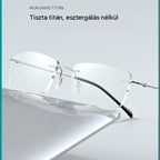 Kiváló minőségű, ultrakönnyű, keret nélküli, nagy felbontású, professzionális szemüveg kék fény elleni védelemmel - unisex