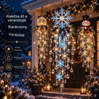 🔥50% KEDVEZMÉNY 🎅 Függeszthető karácsonyi hópehely és kristály LED-fény | Varázslatos fény a verandára ✨