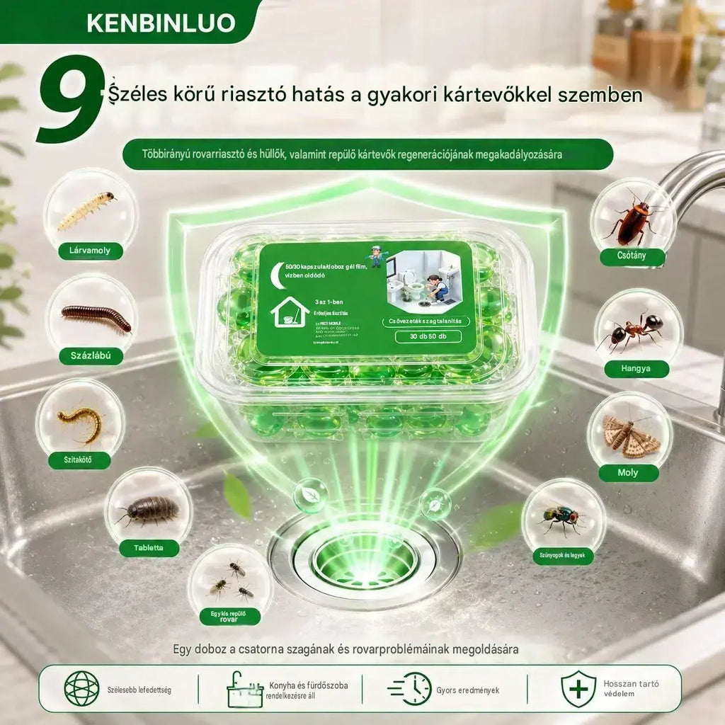 【Vásárolj 1-et, és kapsz még 1-et ajándékba!】2 csomag (100 tabletta) 👍Vízben oldódó kapszulák a lefolyók szagainak megszüntetésére - tökéletes megoldás a szagok terjedésének megakadályozására a fürdőszobákban és a konyhákban.