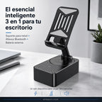 【Féláron, csak korlátozott ideig!】🔥 3 az 1-ben: Bluetooth hangszóró + töltő + 360°-ban forgatható telefontartó 📱🔊⚡