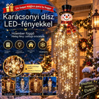 【50% KEDVEZMÉNY】 Függeszthető karácsonyi hópehely és kristály LED-fény | Varázslatos fény a verandára