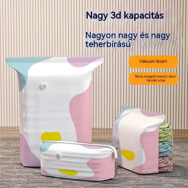 【Korlátozott ideig 50% kedvezmény!】🧳【5 darabos készlet】💨 Nagy, összenyomható vákuumos tárolózsák: nincs szükség pumpára, szivárgásmentes, és ideális helytakarékosságra bőröndökben és otthon ✈️