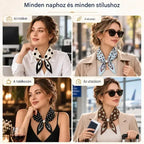 【50% kedvezmény！！！】✨ 4 darabos keskeny selyemsál szett – tavaszi-nyári elegancia és finomság! Finom anyag, sokoldalú – viselhető a nyakon, hajpántként vagy táskadíszként is!