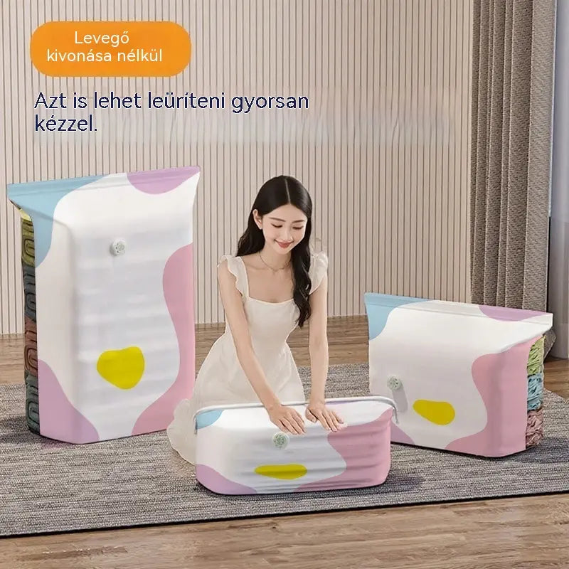 【Korlátozott ideig 50% kedvezmény!】🧳【5 darabos készlet】💨 Nagy, összenyomható vákuumos tárolózsák: nincs szükség pumpára, szivárgásmentes, és ideális helytakarékosságra bőröndökben és otthon ✈️