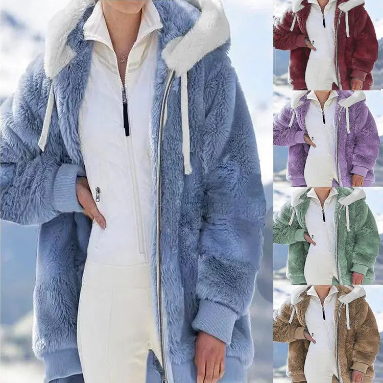 ✨ Zimowy bestseller🔥 [S-5XL] Wysokiej jakości damska ocieplana kurtka z welurowymi wstawkami i paskami